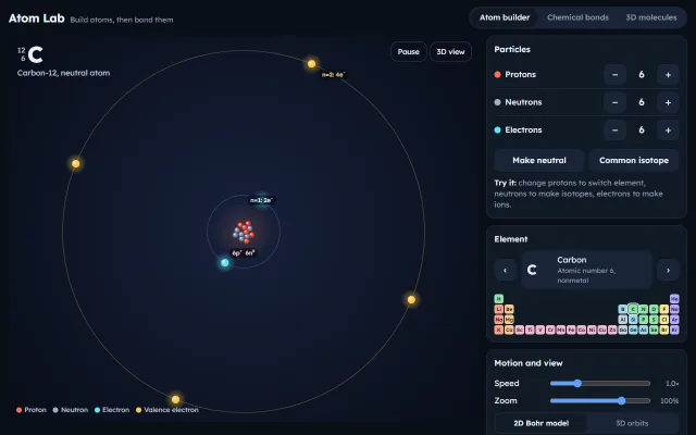 Screenshot of Atom Lab